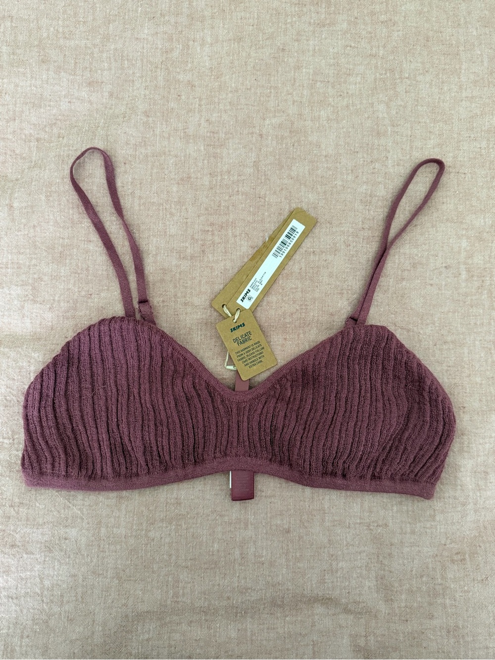 SKIMS Sheer Knit Bralette - M, Beet